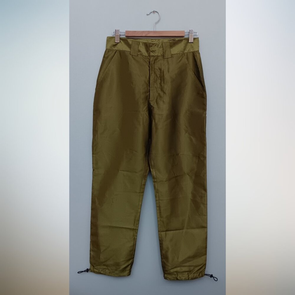Milk.it Women's Cargo Pants Shinny Olive Green 28